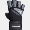STING Weight Training Black Evo7 Training Gloves Wrist Wrap