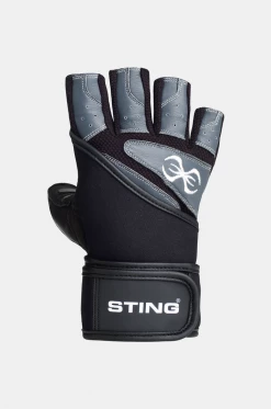 STING Weight Training Black Evo7 Training Gloves Wrist Wrap