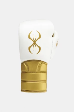STING White & Gold Viper X Boxing Sparring Gloves (Lace)