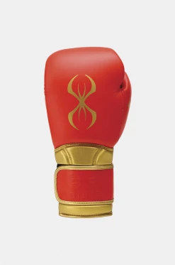 STING Red & Gold Viper X Boxing Sparring Gloves (Velcro)