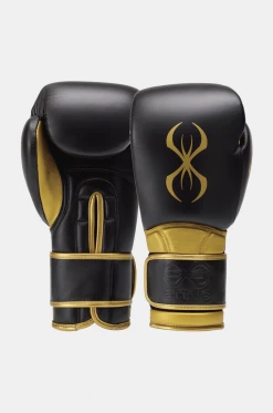 STING Black & Gold Viper X Boxing Sparring Gloves (Velcro)