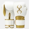 STING White & Gold Viper X Boxing Sparring Gloves (Velcro)